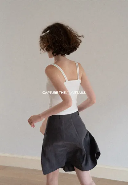 Square Neck Thin Strap Tank Top