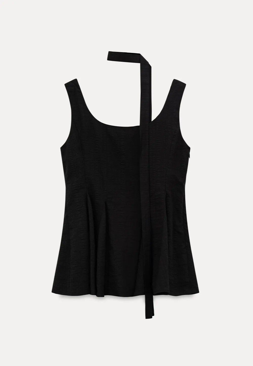 Choker Neckline Pleated Sleeveless Top