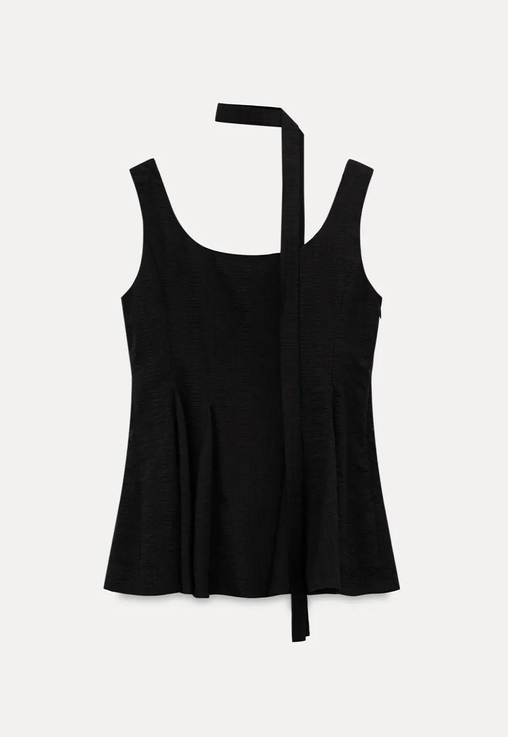 Choker Neckline Pleated Sleeveless Top