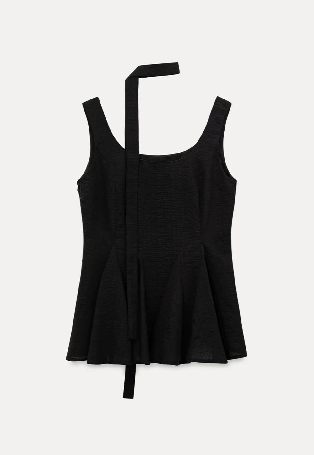 Choker Neckline Pleated Sleeveless Top