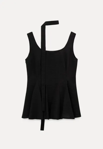 Choker Neckline Pleated Sleeveless Top