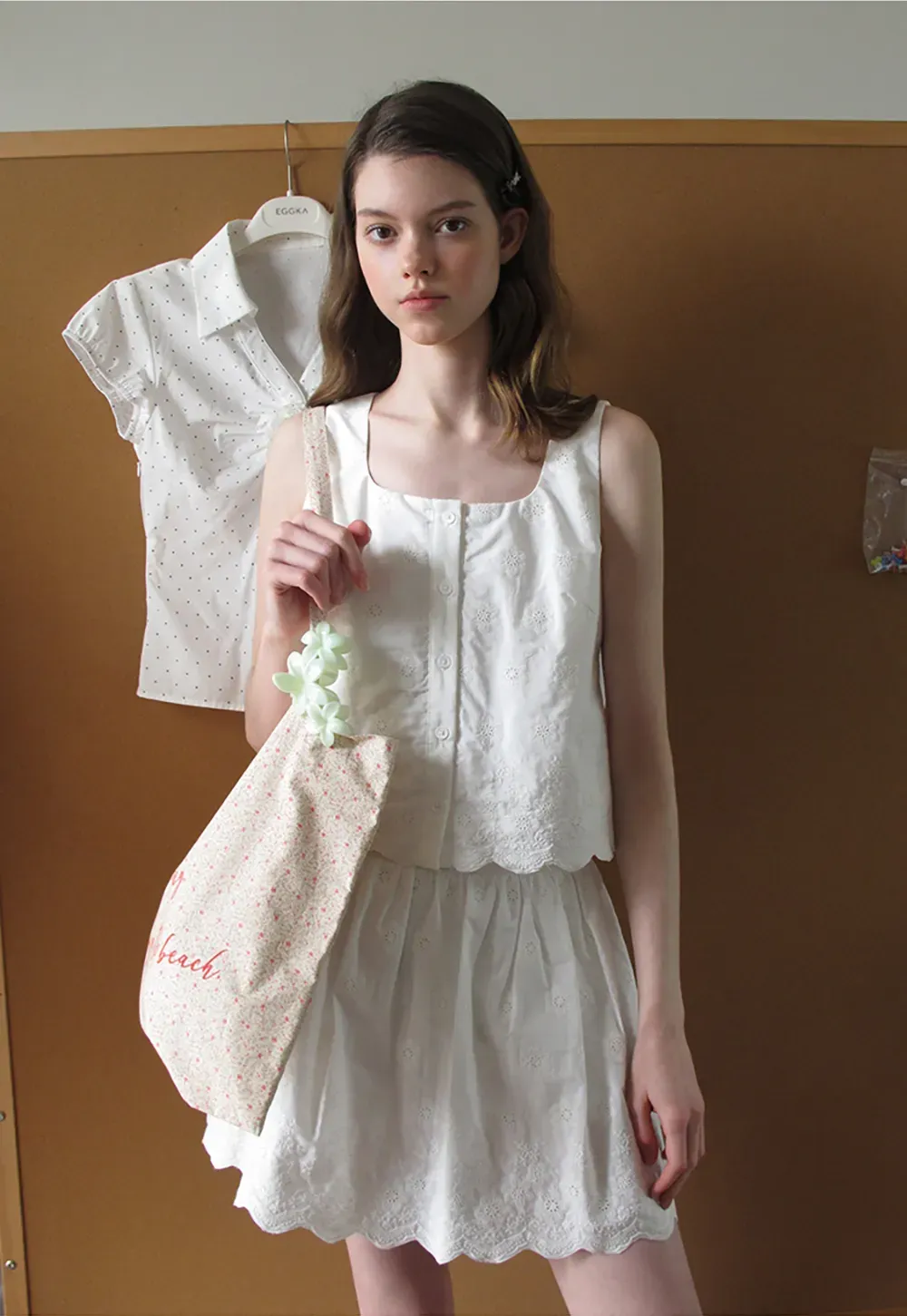 Scalloped Hem Sleeveless Top and Skirt Set