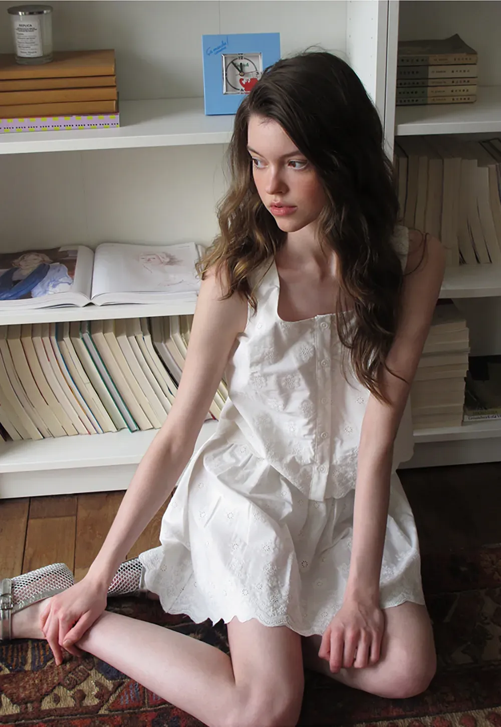 Scalloped Hem Sleeveless Top and Skirt Set