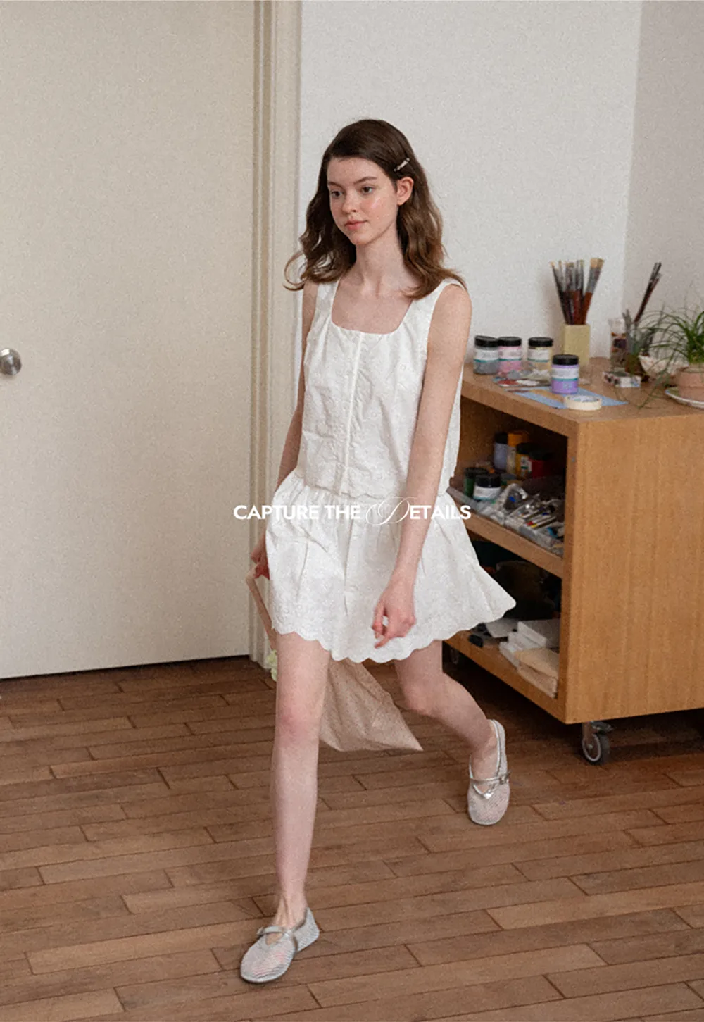 Scalloped Hem Sleeveless Top and Skirt Set