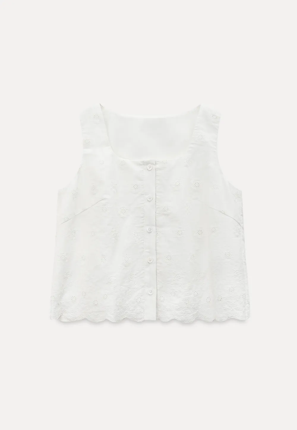 Scalloped Hem Sleeveless Top and Skirt Set