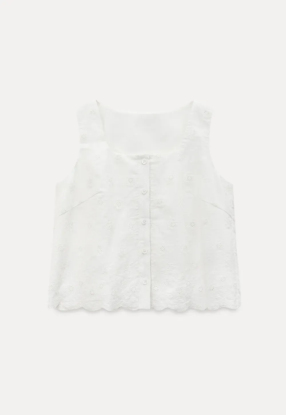 Scalloped Hem Sleeveless Top and Skirt Set