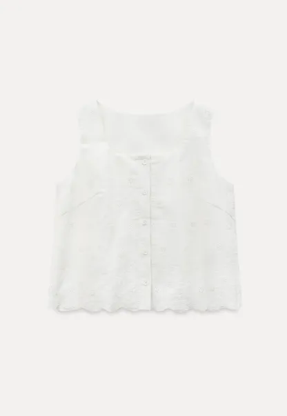 Scalloped Hem Sleeveless Top and Skirt Set