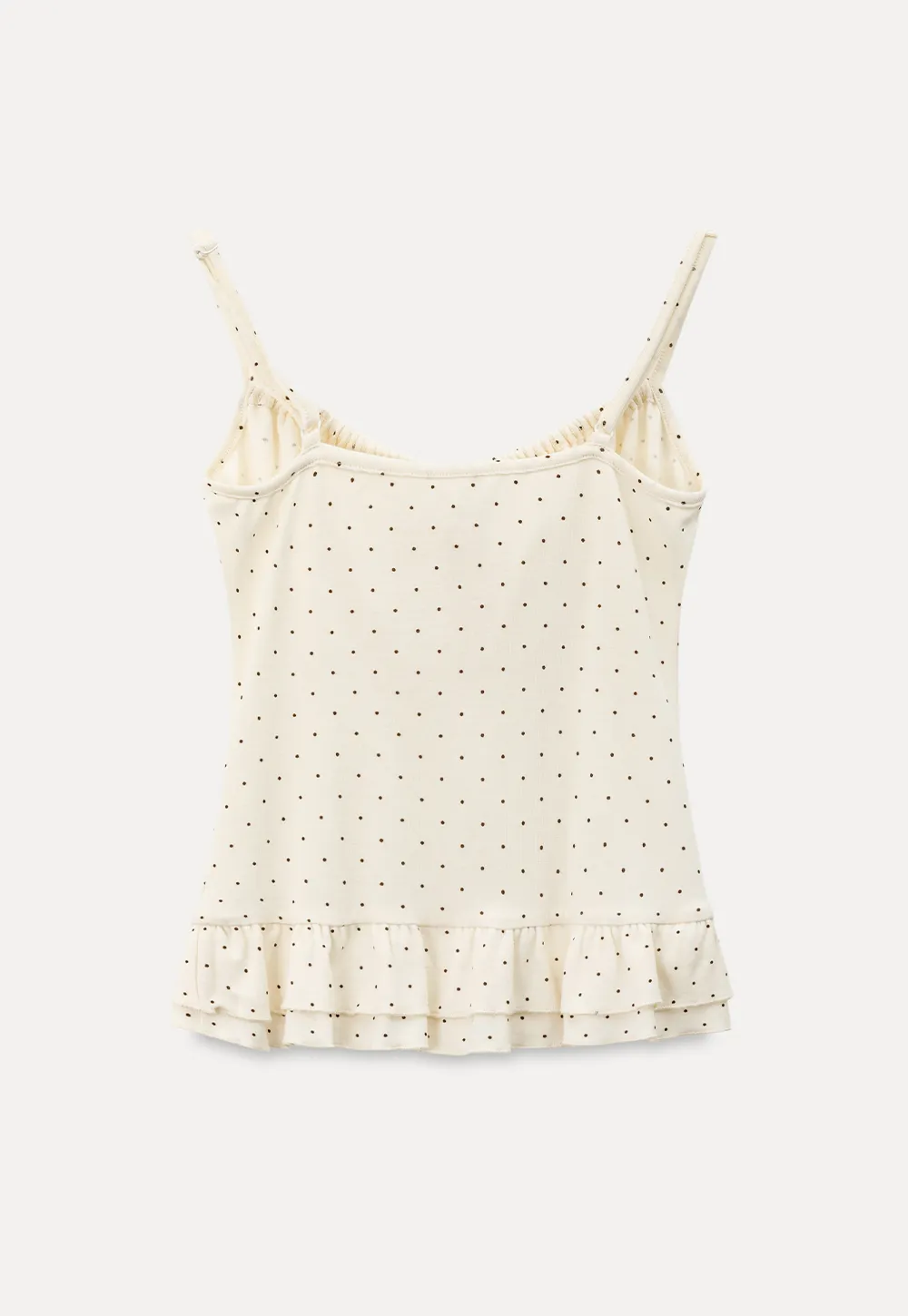 Polka Dot Drawstring Square Neck Tank Top