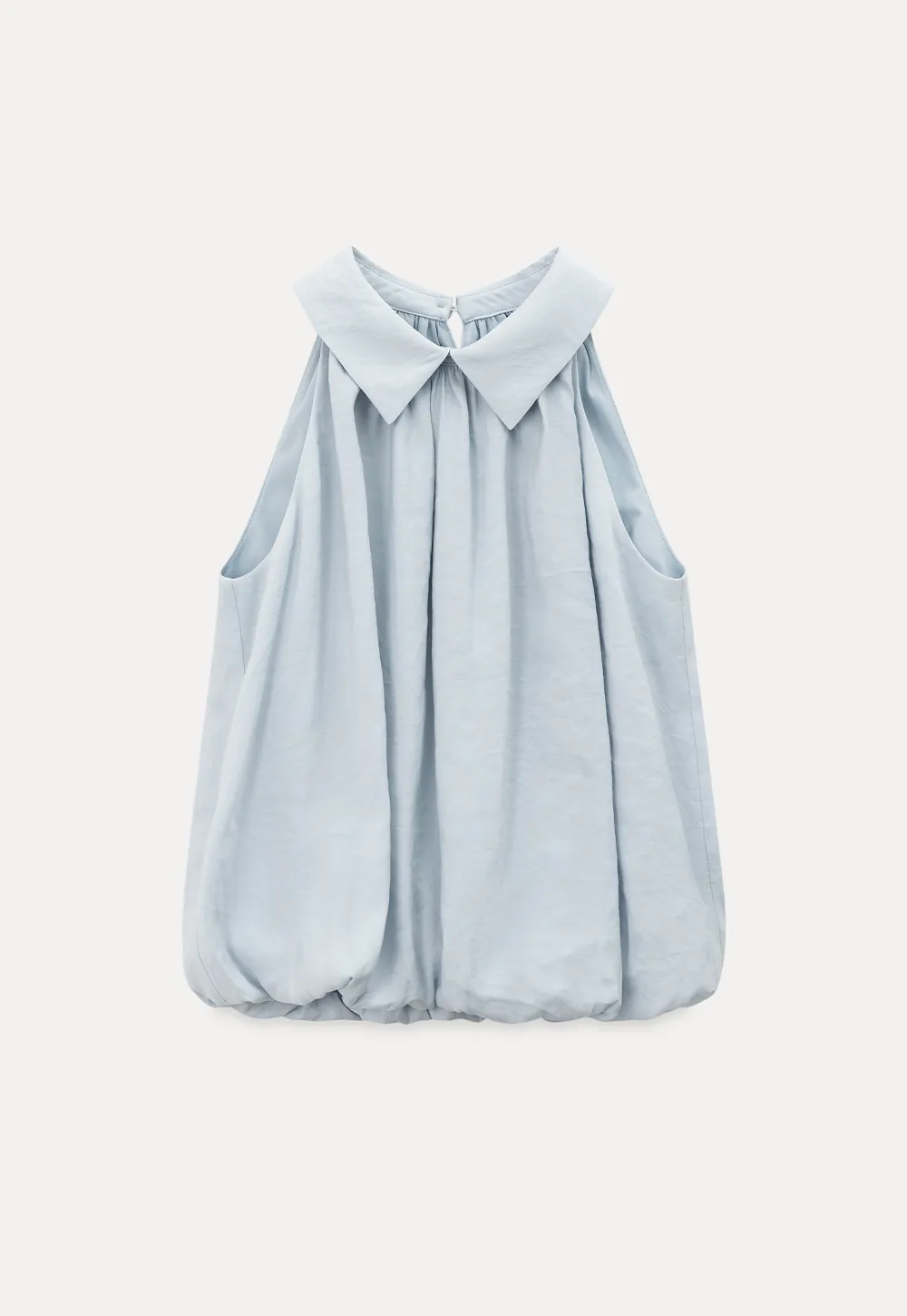 Collarless halter top with lace hem skirt