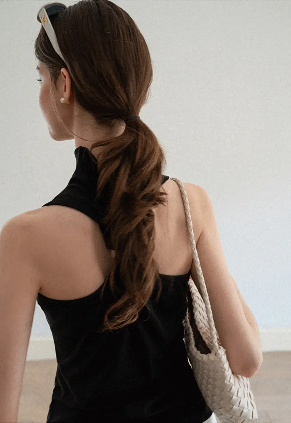 Back Cross Strap High Neck Sleeveless Top