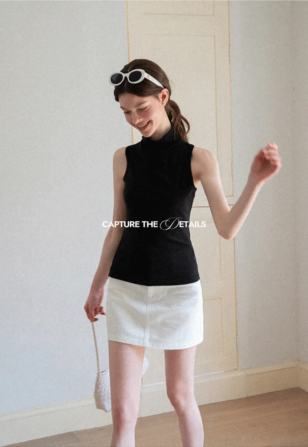 Back Cross Strap High Neck Sleeveless Top