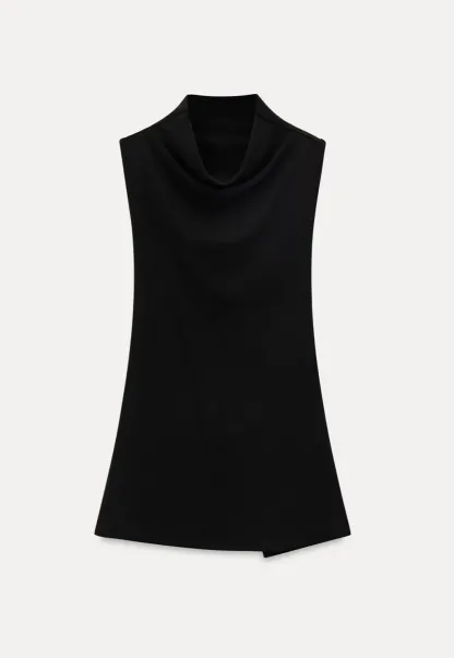 Back Cross Strap High Neck Sleeveless Top