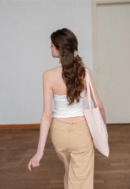 Twist Front Halter Neck Tank Top