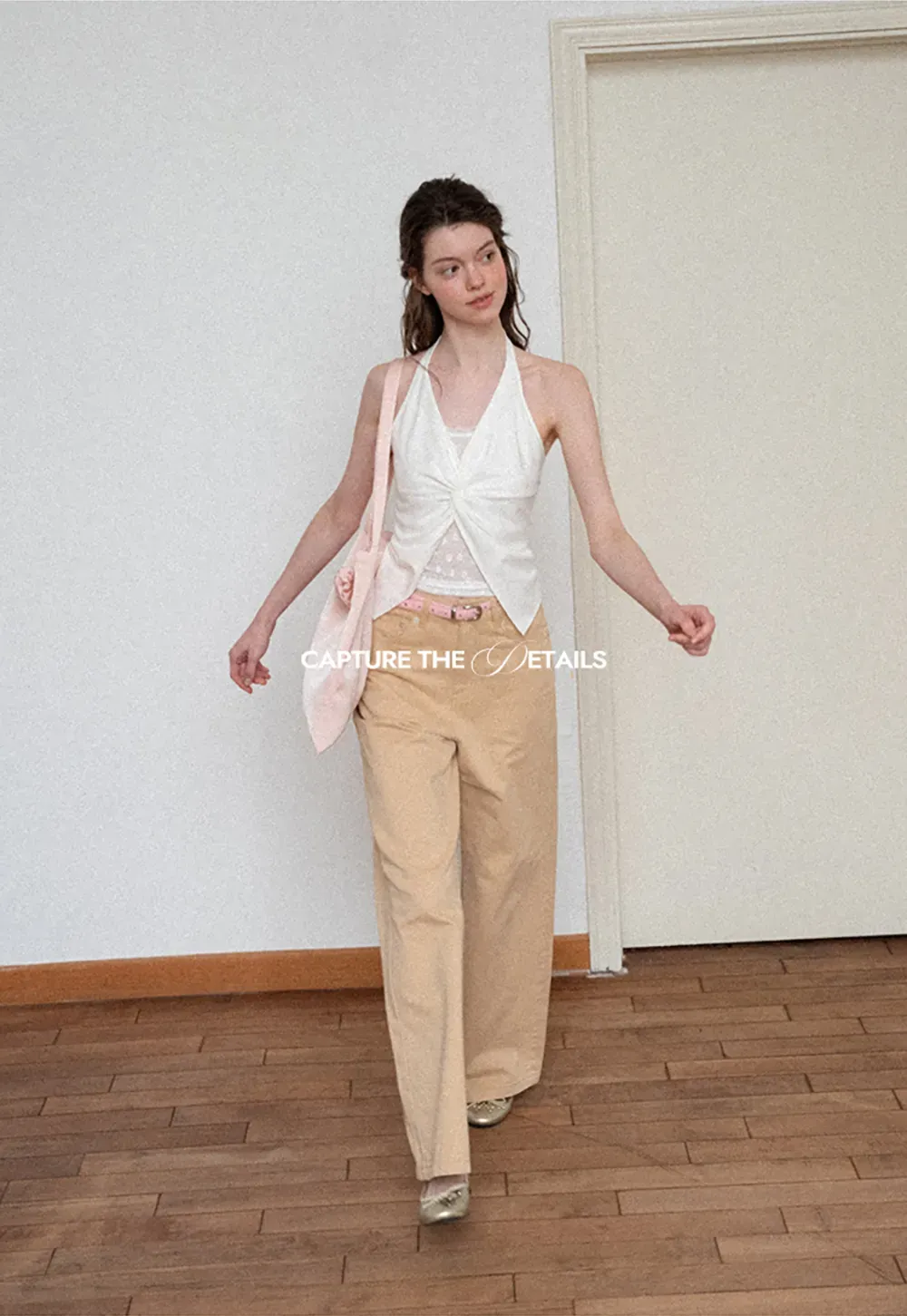 Twist Front Halter Neck Tank Top