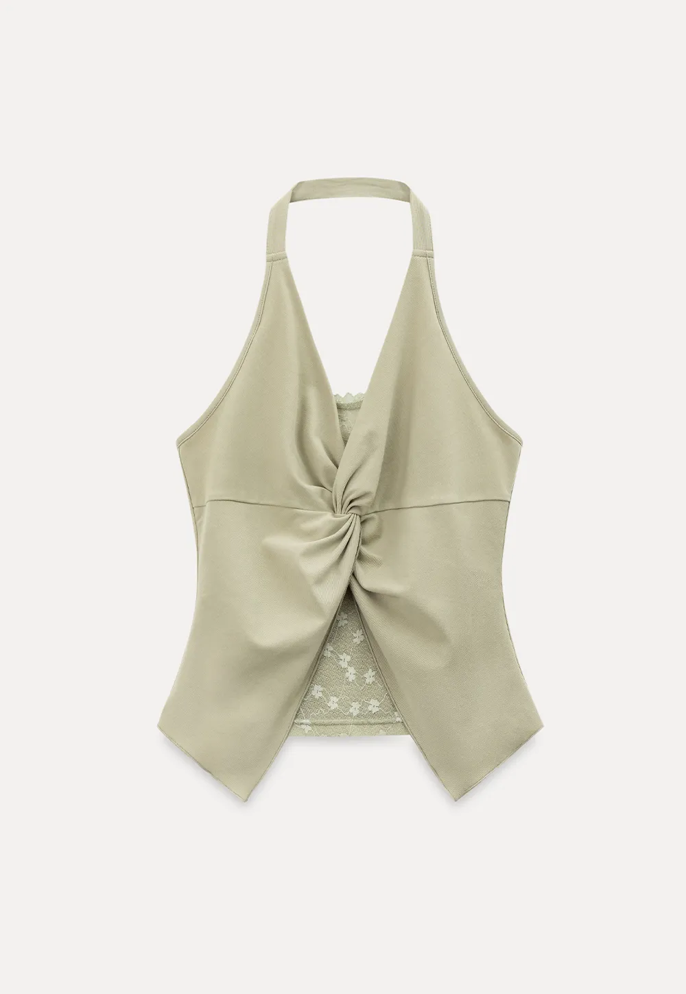 Twist Front Halter Neck Tank Top