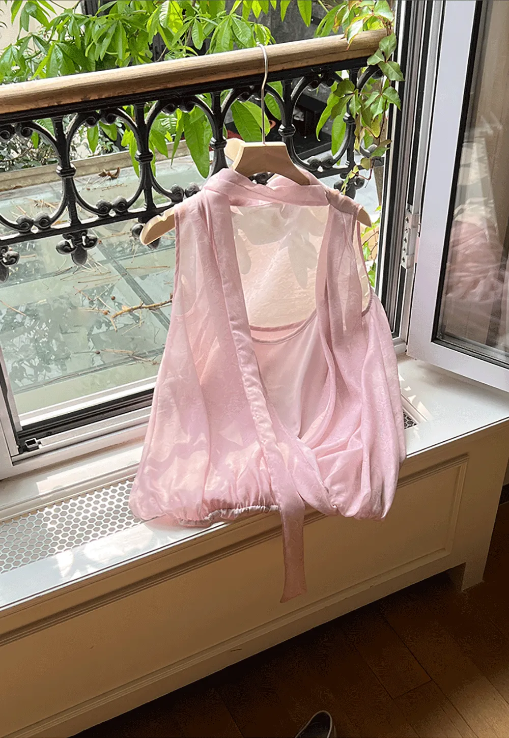 Wrap Neck Draped Sleeveless Top