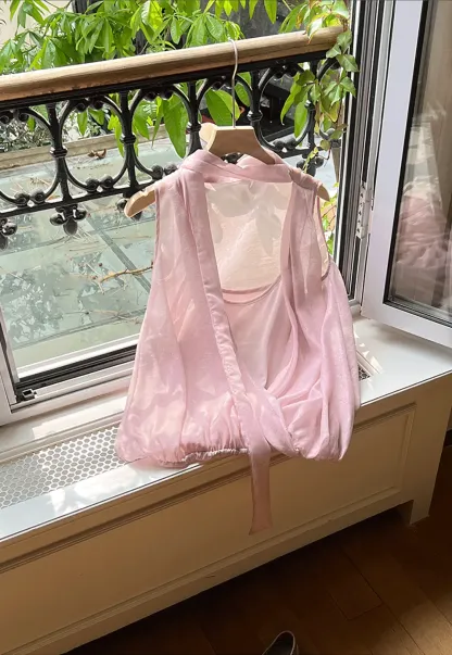 Wrap Neck Draped Sleeveless Top