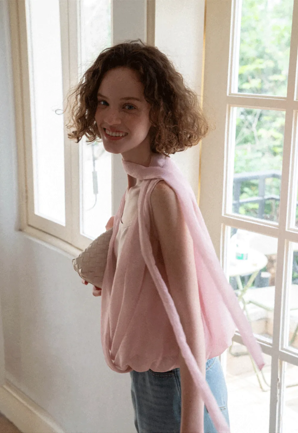 Wrap Neck Draped Sleeveless Top