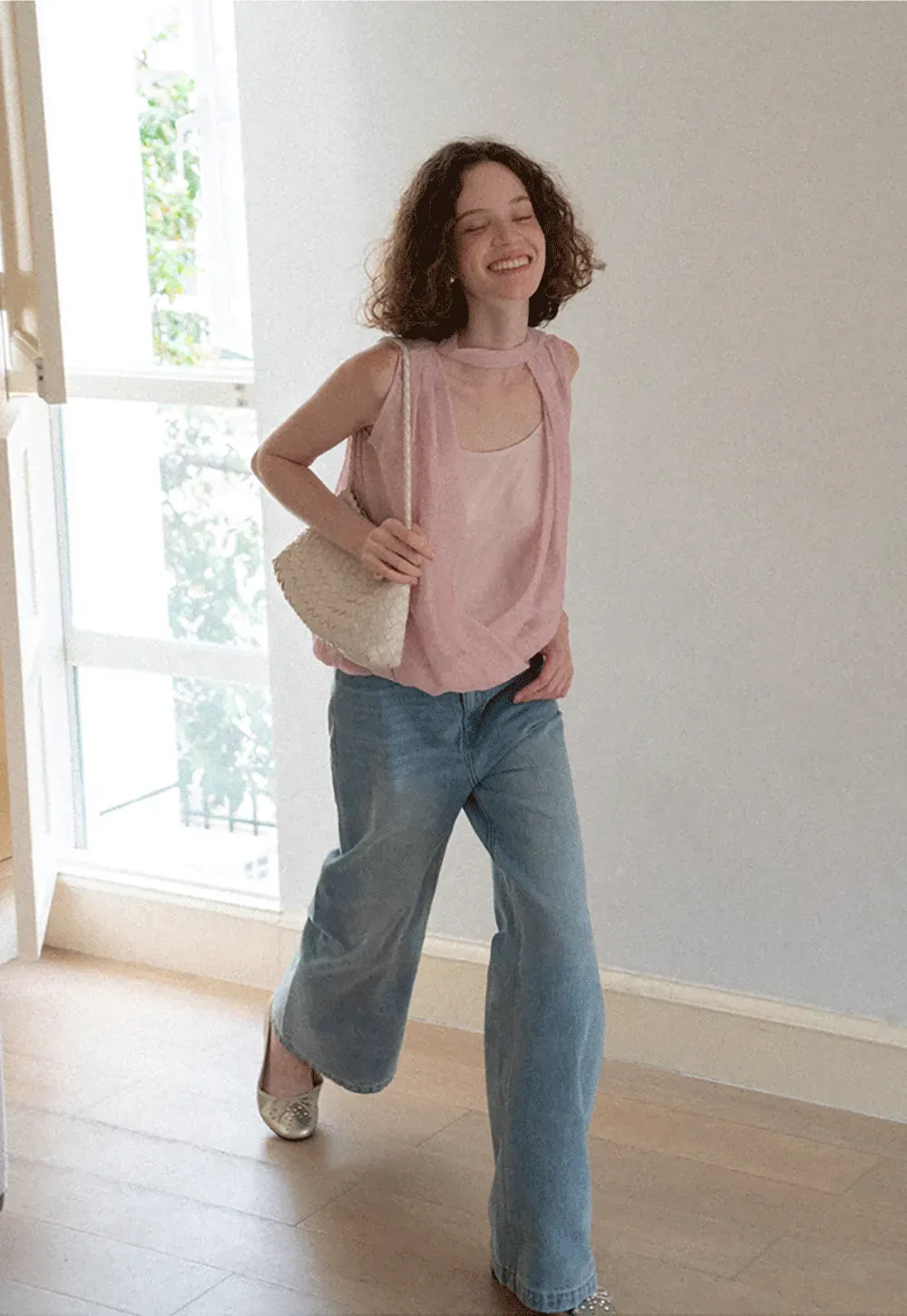 Wrap Neck Draped Sleeveless Top