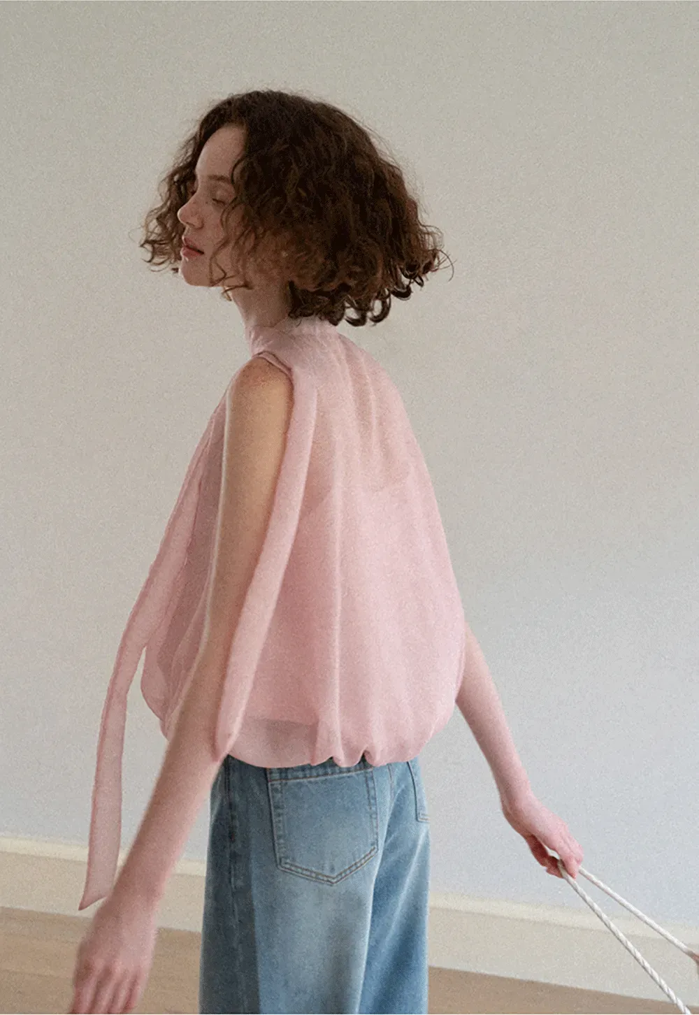 Wrap Neck Draped Sleeveless Top