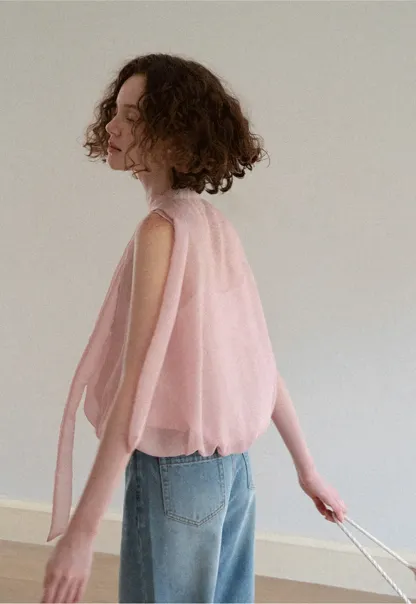 Wrap Neck Draped Sleeveless Top