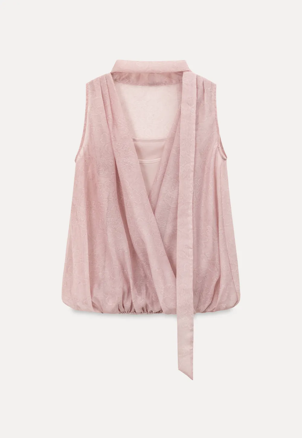 Wrap Neck Draped Sleeveless Top