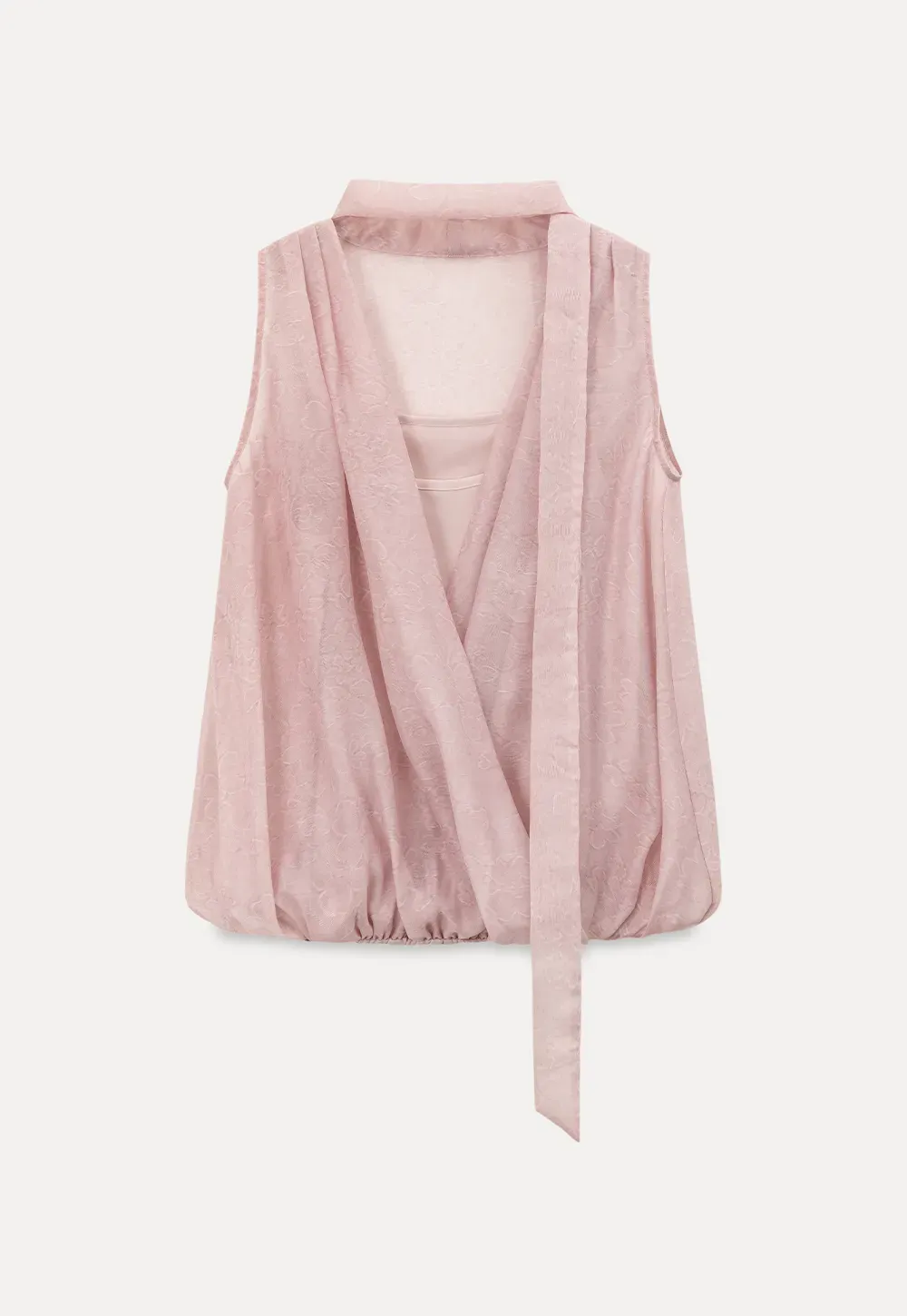 Wrap Neck Draped Sleeveless Top