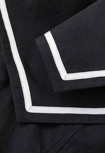 Sailor Collar Drawstring Front Sleeveless Top