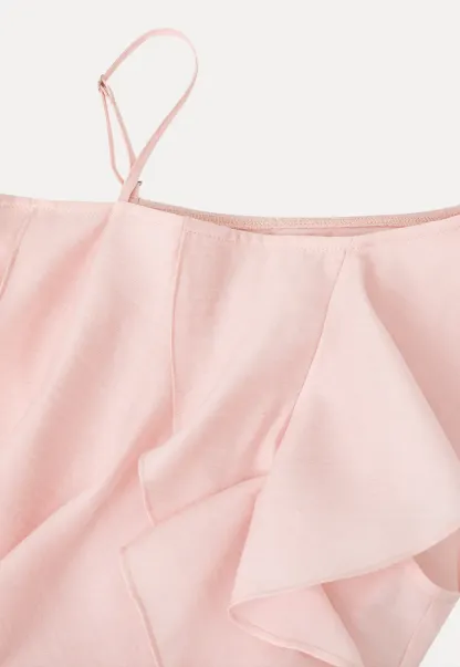 Asymmetrical Ruffled One Shoulder Tank Top