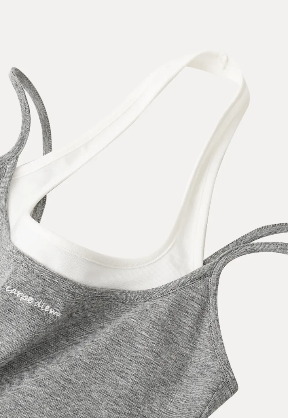 Contrast Trim Halter Neck Tank Top