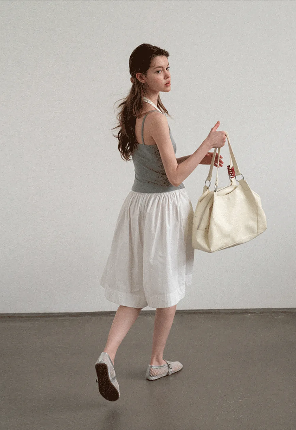 Contrast Trim Halter Neck Tank Top