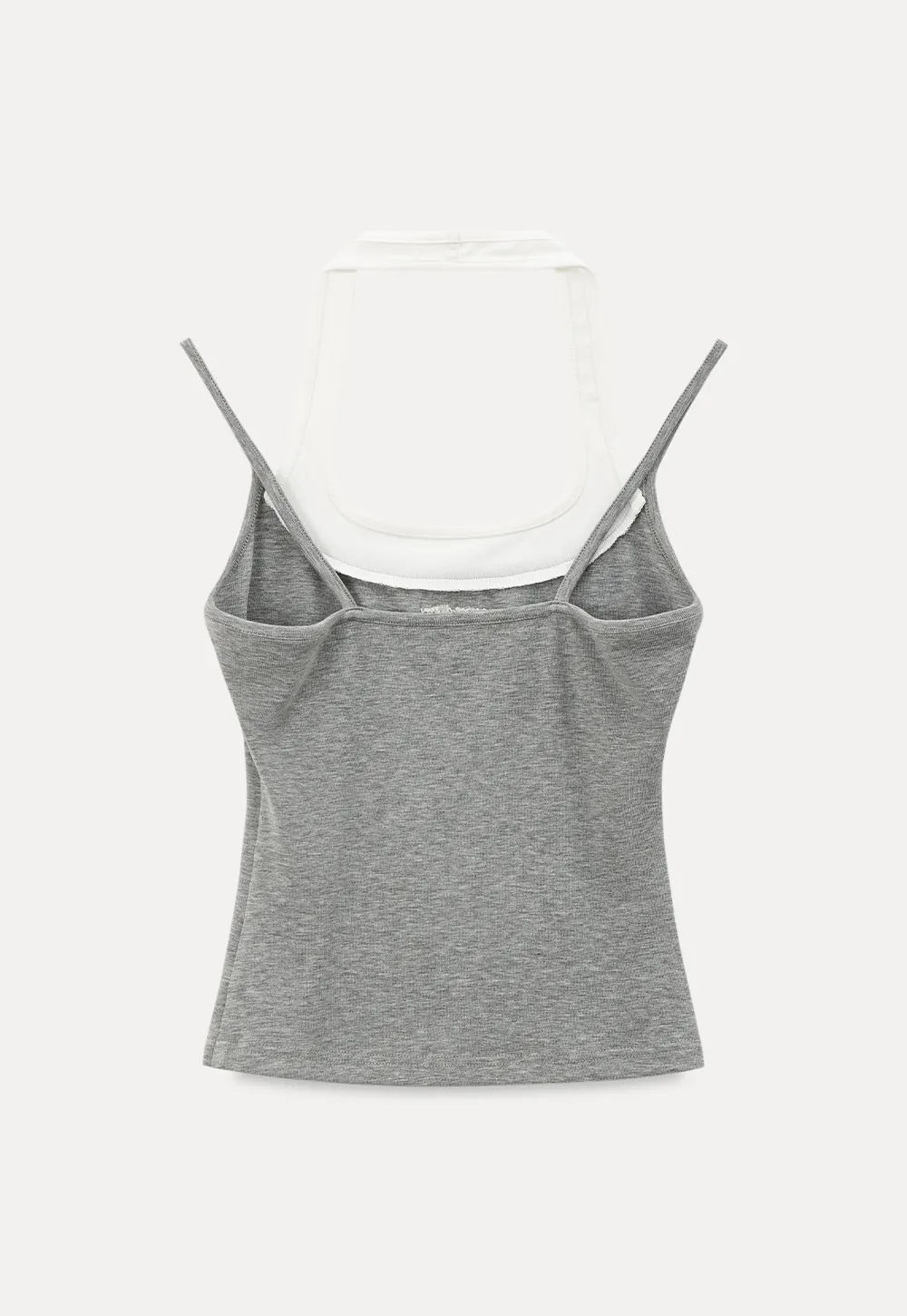 Contrast Trim Halter Neck Tank Top