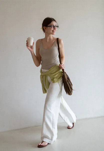 Lace Back Tank Top with Thin Straps