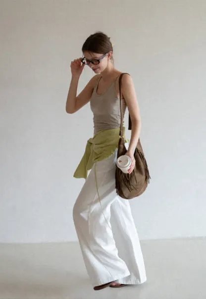 Lace Back Tank Top with Thin Straps