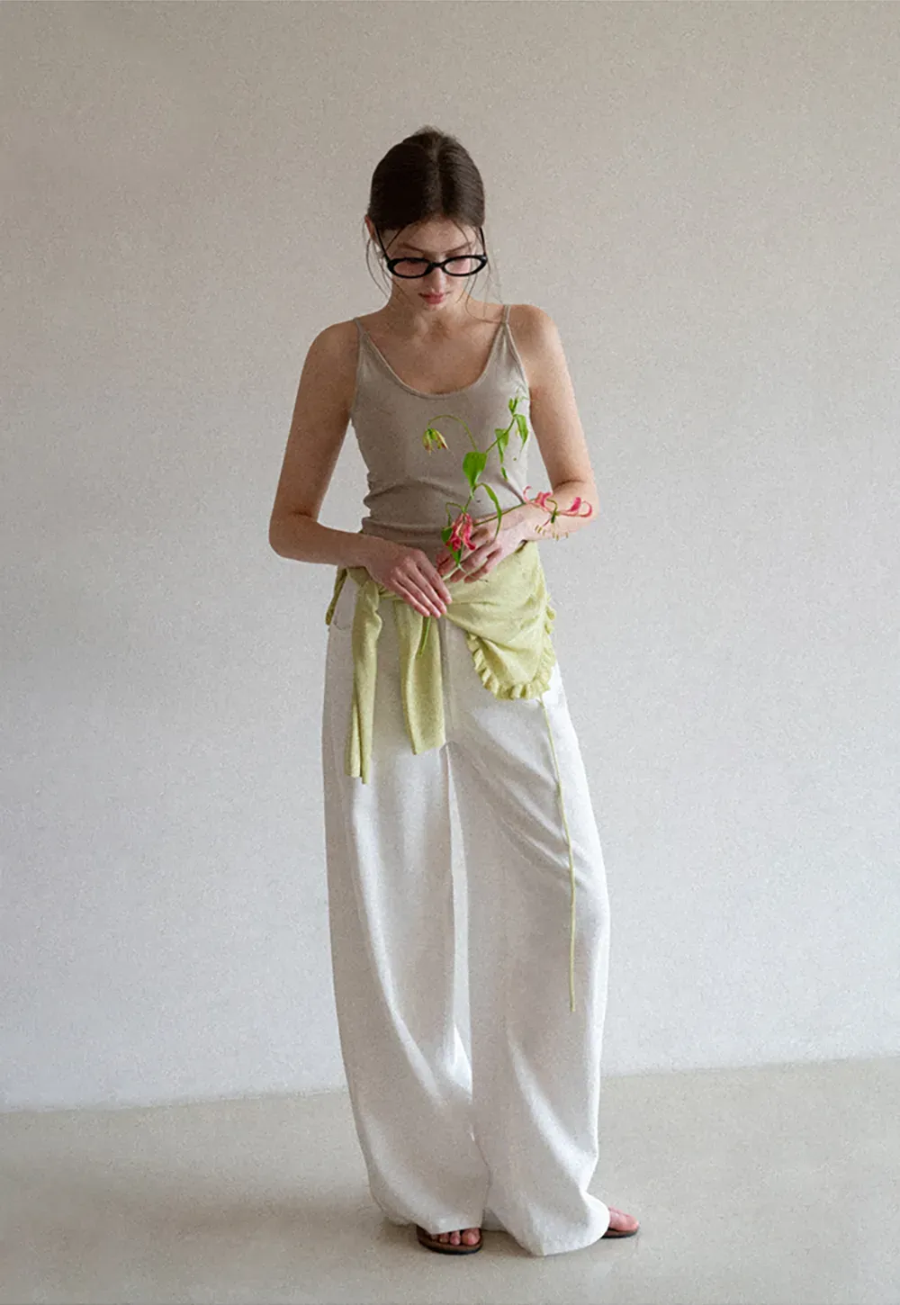 Lace Back Tank Top with Thin Straps