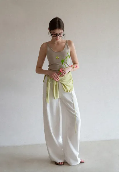 Lace Back Tank Top with Thin Straps