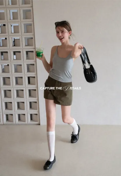 Lace Back Tank Top with Thin Straps