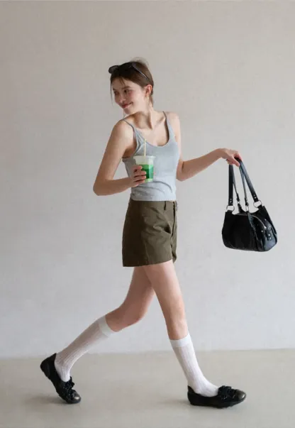 Lace Back Tank Top with Thin Straps