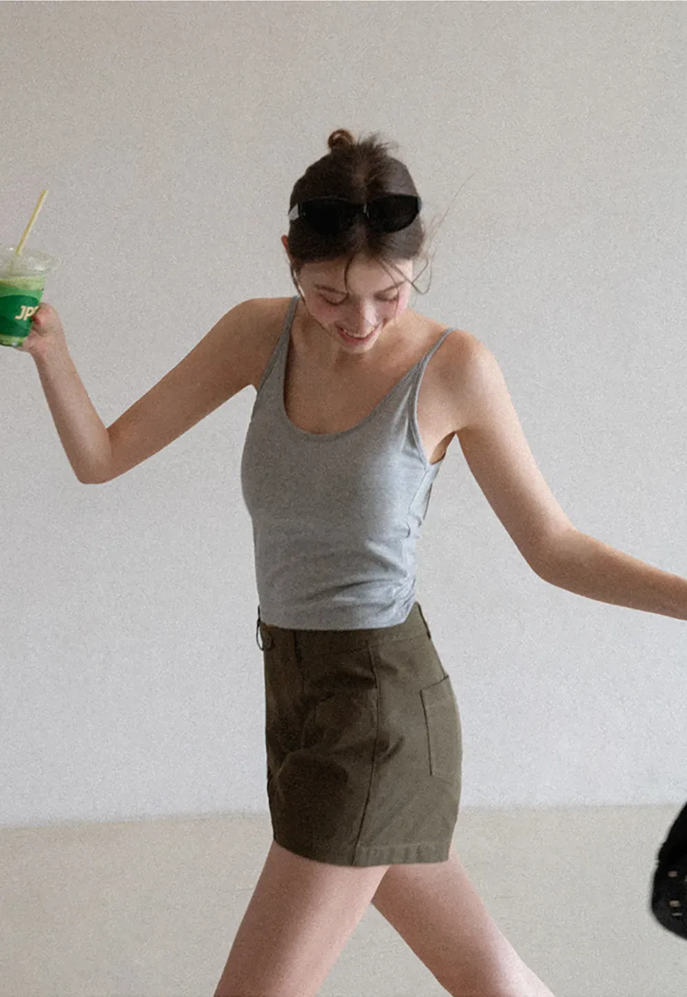 Lace Back Tank Top with Thin Straps