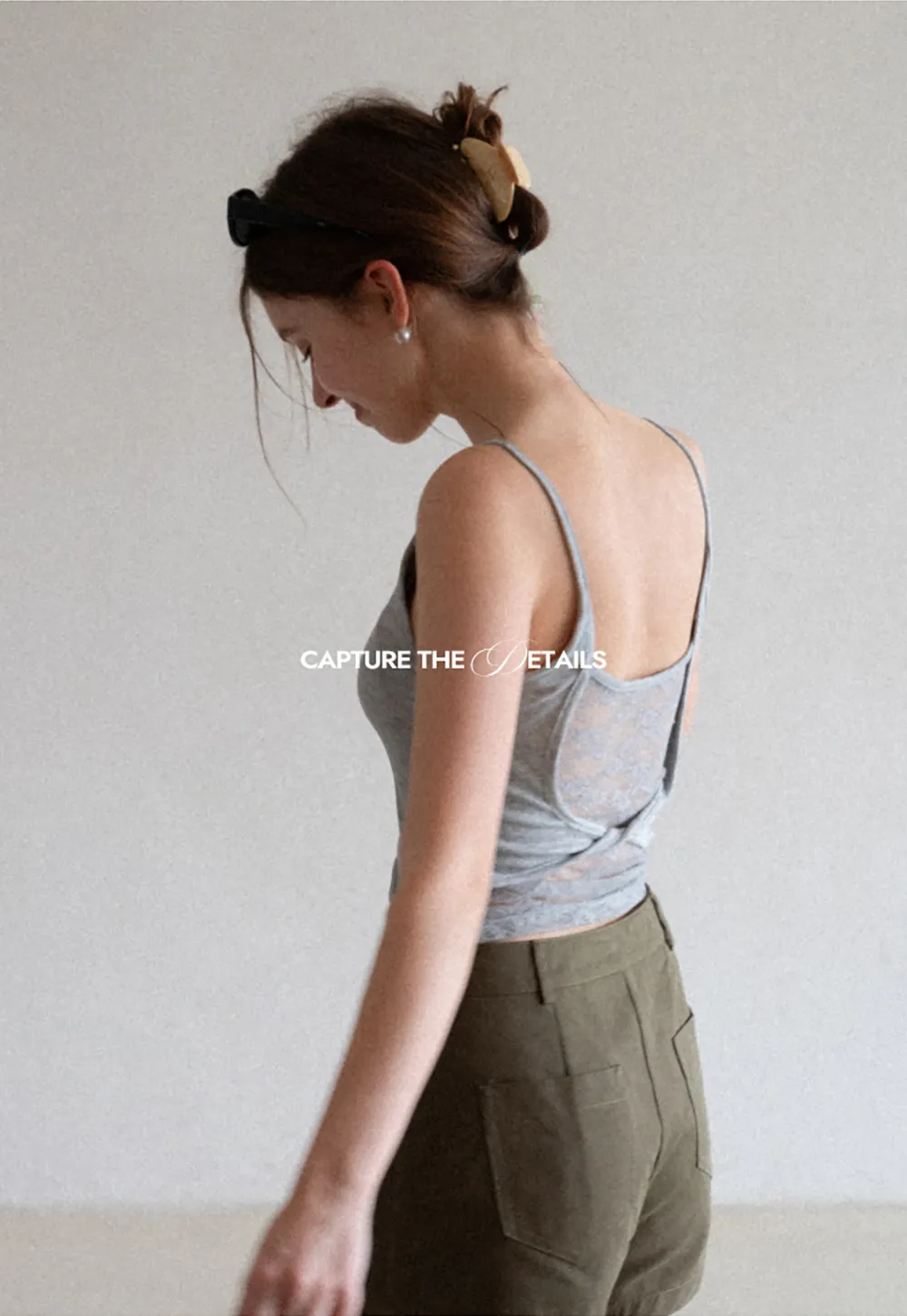 Lace Back Tank Top with Thin Straps