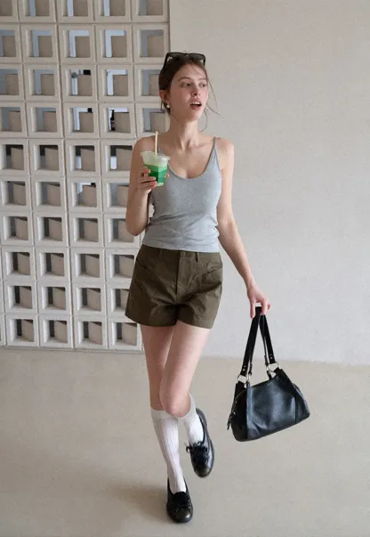 Lace Back Tank Top with Thin Straps