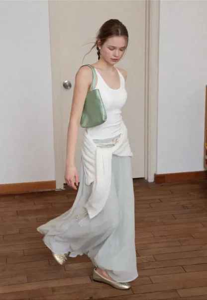 Lace Back Tank Top with Thin Straps