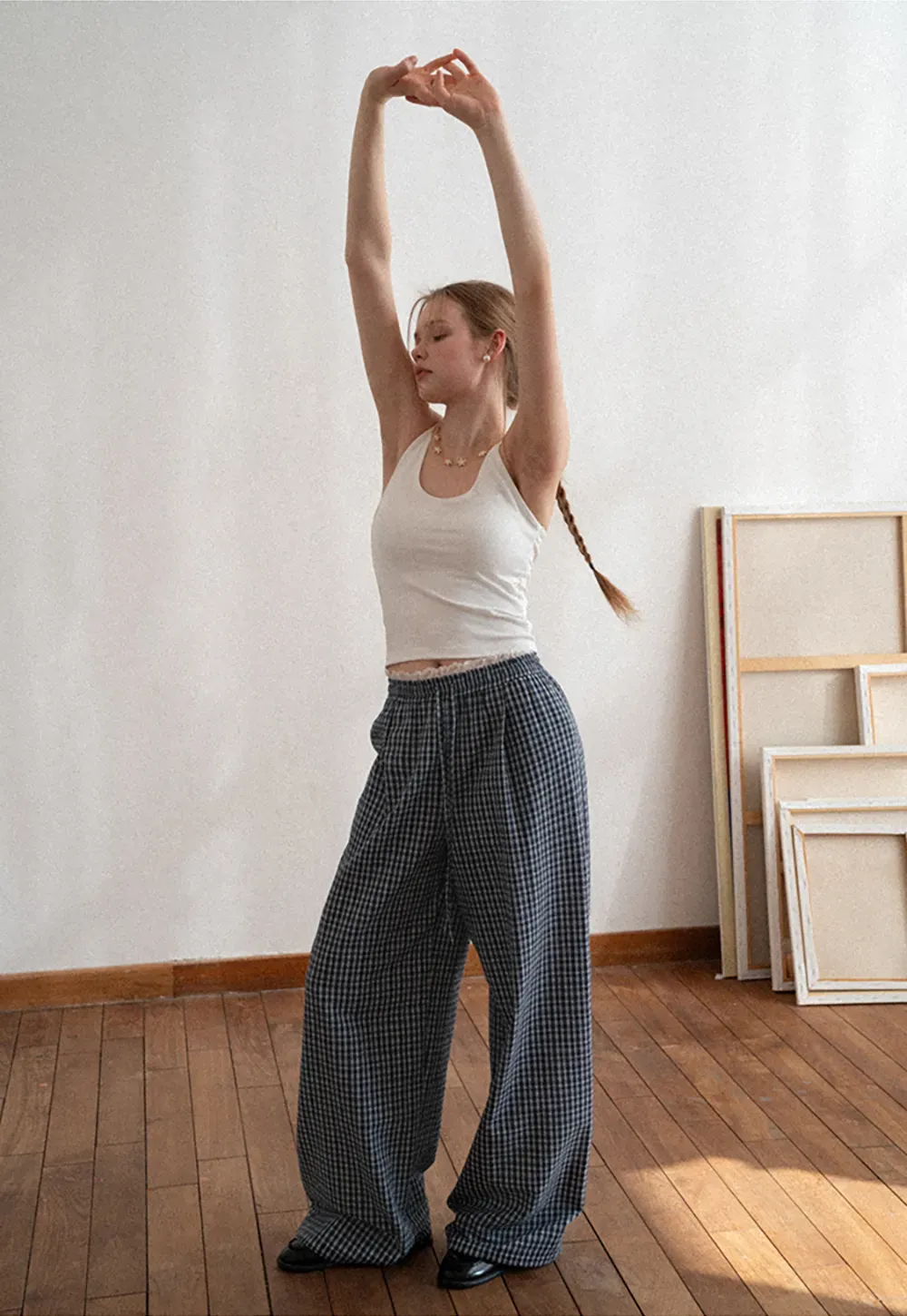 Lace Back Tank Top with Thin Straps