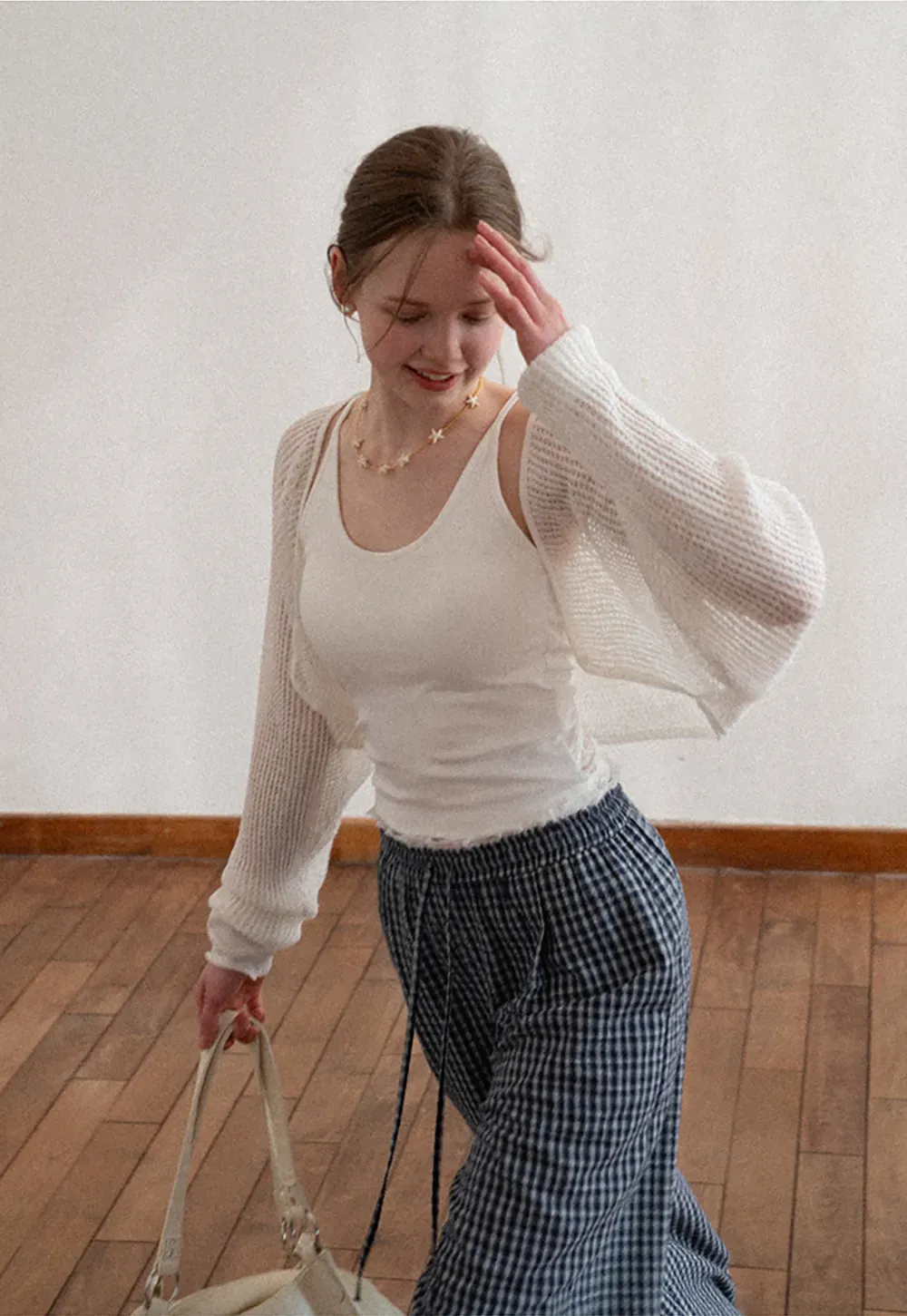 Lace Back Tank Top with Thin Straps