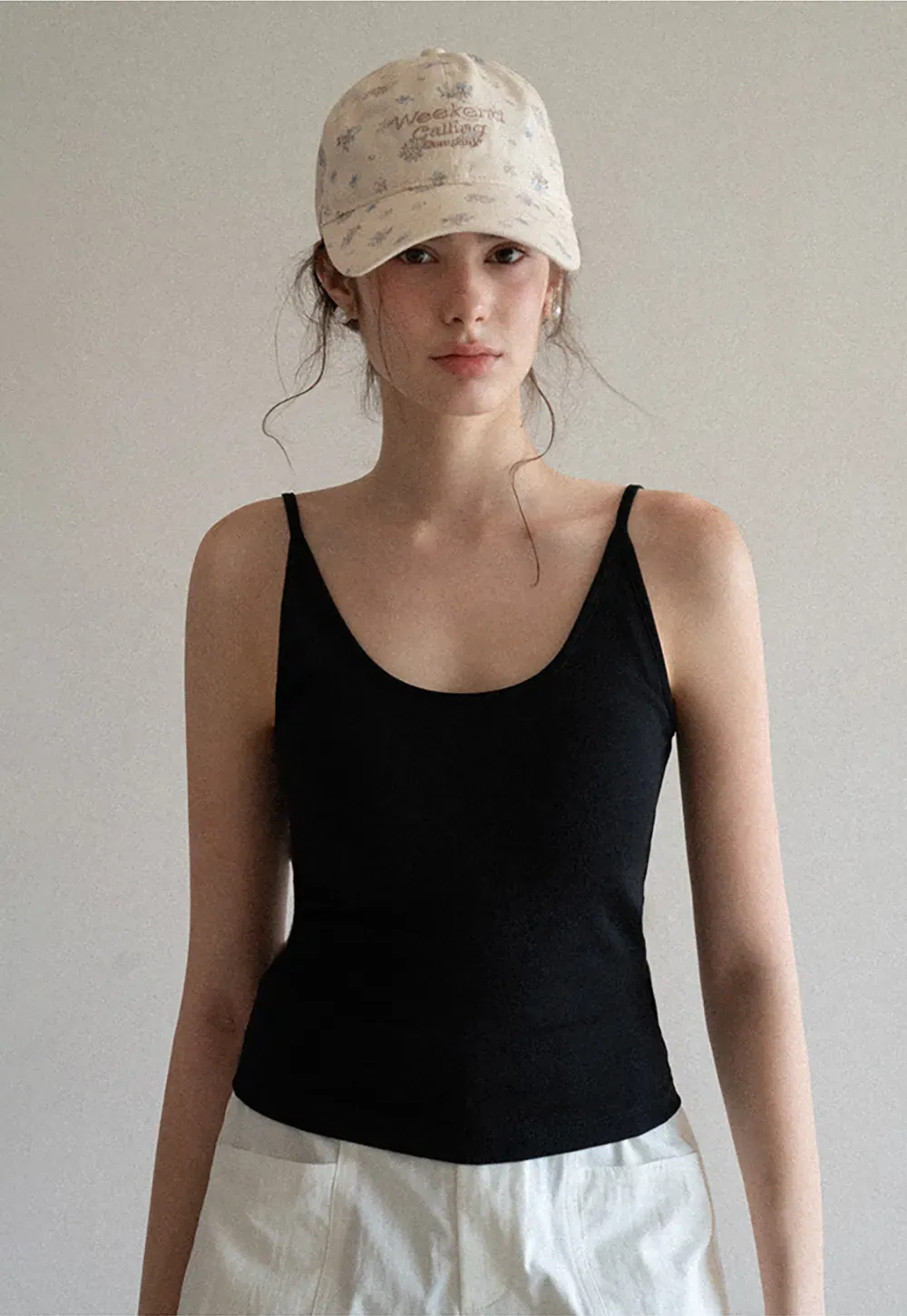 Lace Back Tank Top with Thin Straps