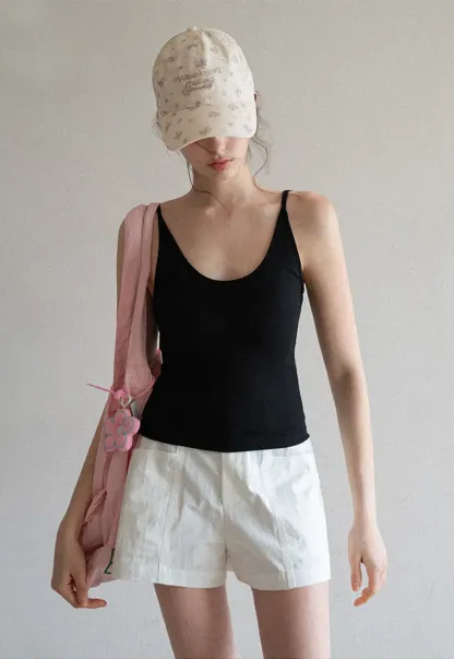 Lace Back Tank Top with Thin Straps