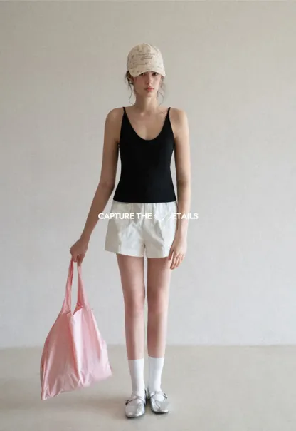 Lace Back Tank Top with Thin Straps