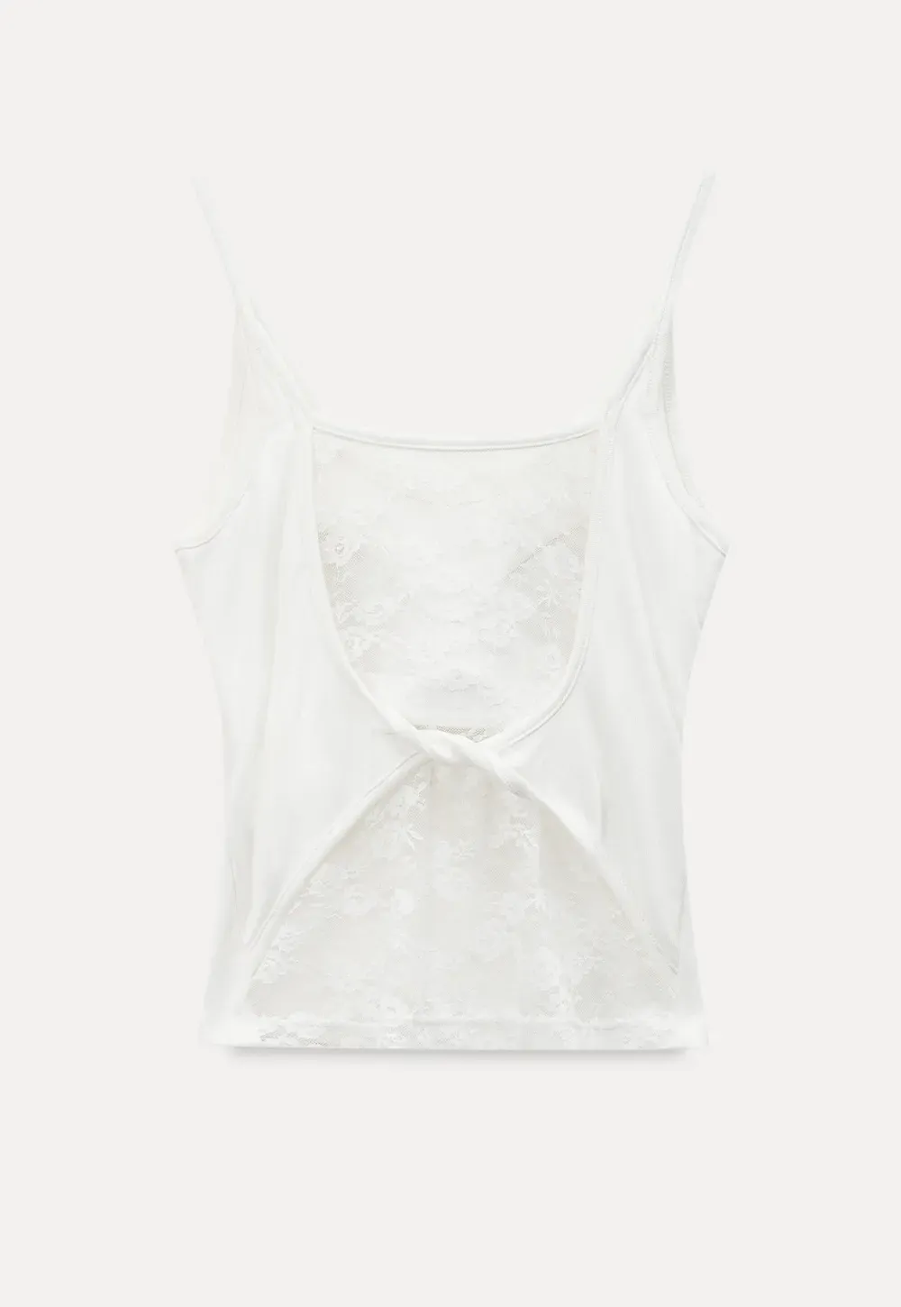 Lace Back Tank Top with Thin Straps