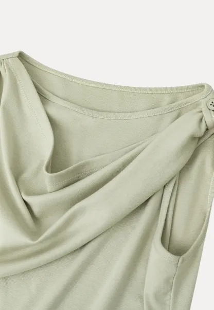 Asymmetrical Drape Sleeveless Top