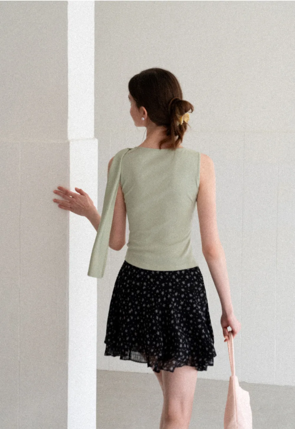 Asymmetrical Drape Sleeveless Top